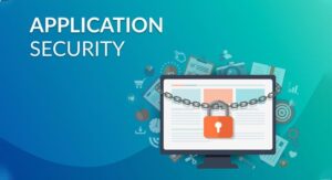 Illustration of web application security concept showing shield protection for websites, APIs, and online applications against cyber threats.