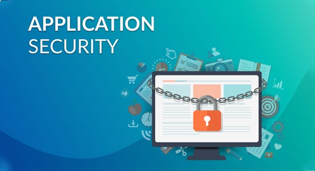 Illustration of web application security concept showing shield protection for websites, APIs, and online applications against cyber threats.