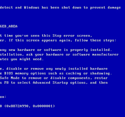 what is the blue screen in widows