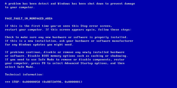 what is the blue screen in widows