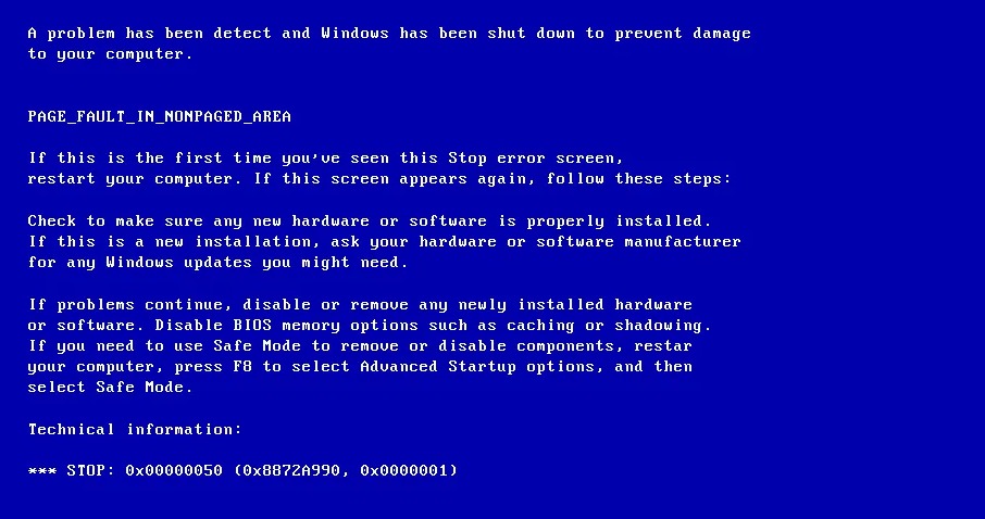 what is the blue screen in widows